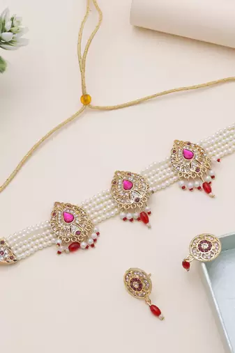Rani & red choker rajputi rani haar