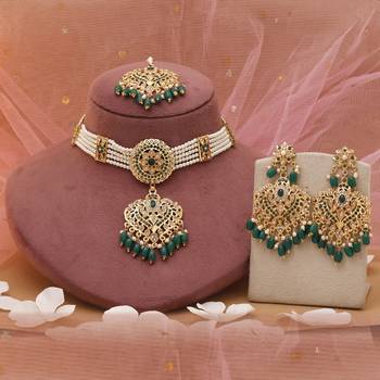 Green rajputi rani haar choker 1