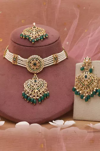 Green rajputi rani haar choker
