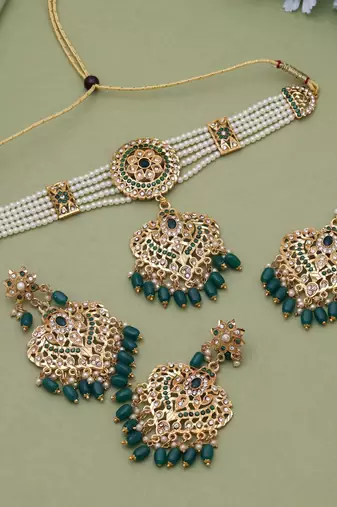Green rajputi rani haar choker