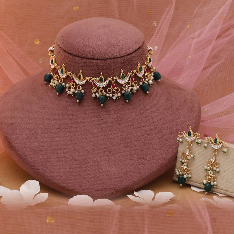 Green rajputi rani haar