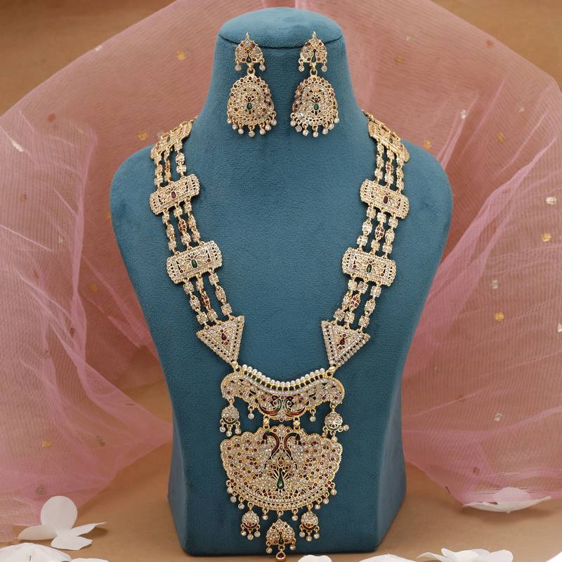 Multicolor festive rajputi rani haar