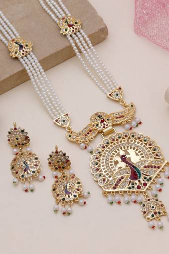 Multicolor ethnic rajputi rani haar