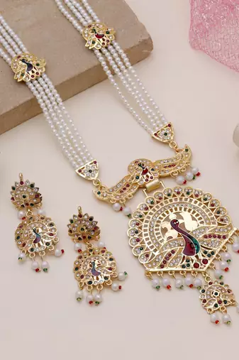 Multicolor ethnic rajputi rani haar