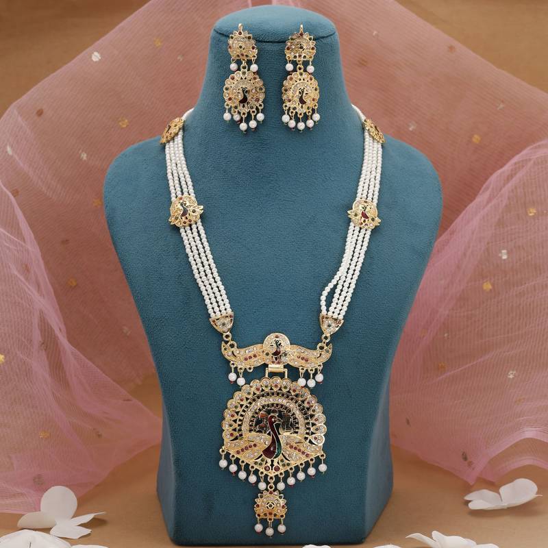 Multicolor ethnic rajputi rani haar