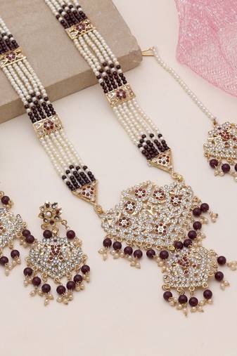 Maroon rajputi rani haar
