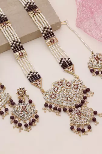 Maroon rajputi rani haar