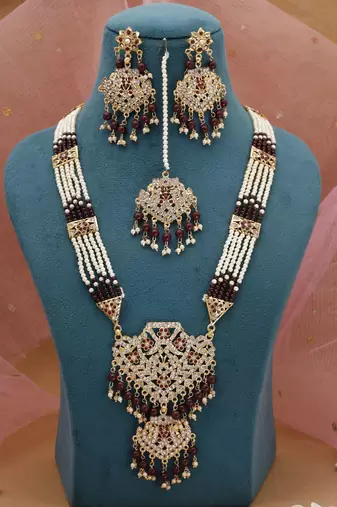 Maroon rajputi rani haar
