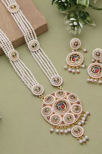 Multicolor wedding rajputi rani haar