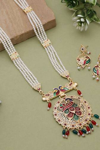 Multicolor statement rajputi rani haar