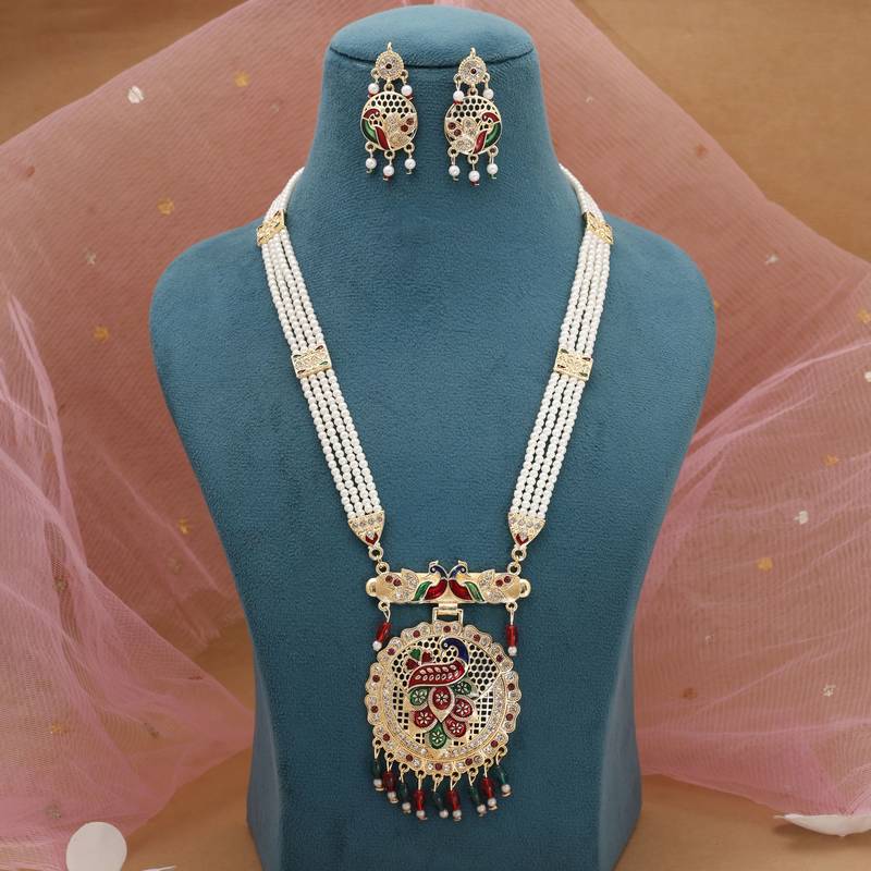 Multicolor statement rajputi rani haar