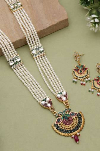 Multicolor meena work wedding rani haar