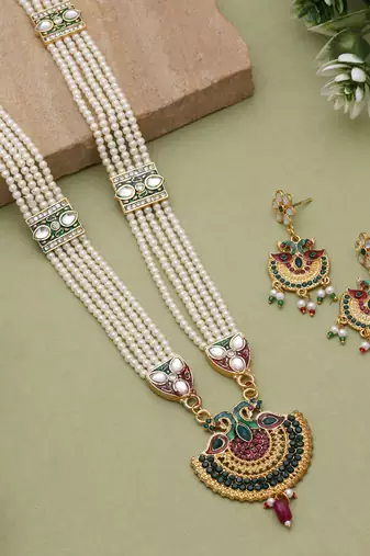 Multicolor meena work wedding rani haar
