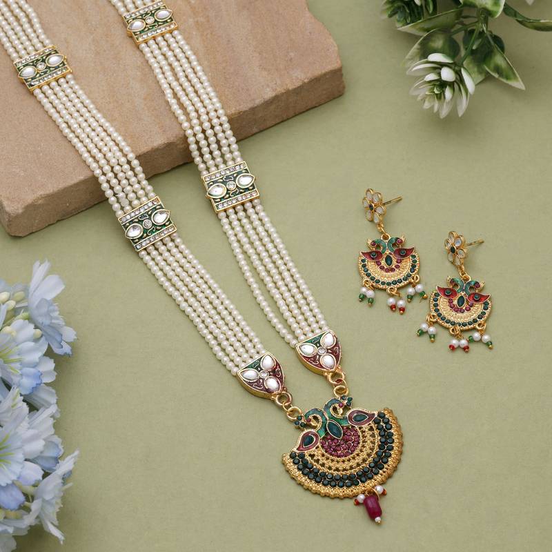 Multicolor meena work wedding rani haar