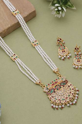 Multicolor meena work rajputi rani haar