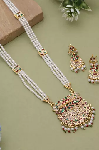 Multicolor meena work rajputi rani haar