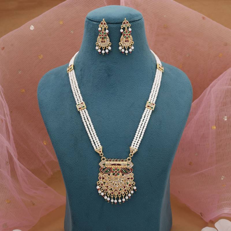 Multicolor meena work rajputi rani haar