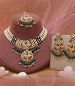 Green traditional rajputi rani haar