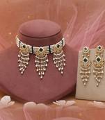 Green & white choker rajputi rani haar