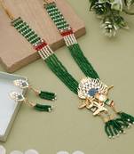 Green festive rajputi rani haar