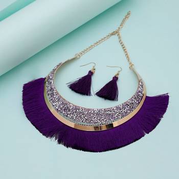 Purple fashion hansli necklace set 1