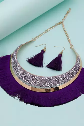 Purple fashion hansli necklace set