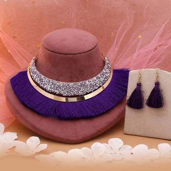 Purple fashion hansli necklace set 2