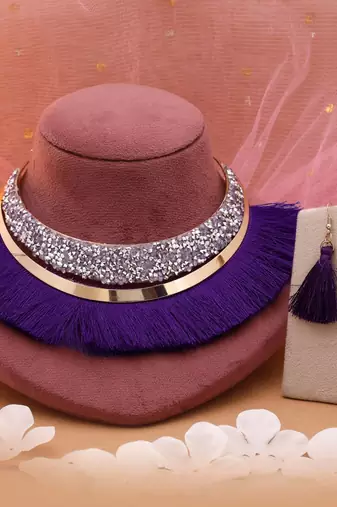 Purple fashion hansli necklace set