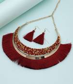 Maroon fashion hansli necklace set