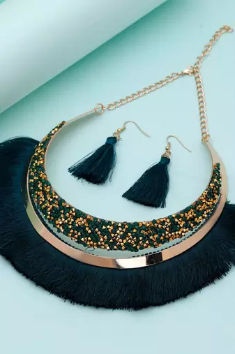 Green fashion hansli necklace set