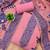 Pink muga cotton jamdani ethnic motif dress material set