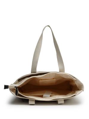 Anekaant timber  &  thread off white cotton solid tote bag 7