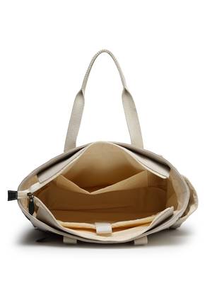 Anekaant timber  &  thread off white jute solid tote bag 7