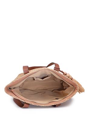 Anekaant earth knots beige jute woven design tote bag 7