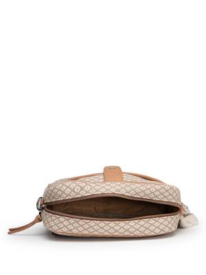 Anekaant earth edit beige jacquard geometric sling bag 7
