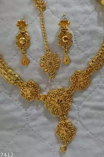 Indian bollywood gold plated kundan choker bridal necklace earrings jewelry set