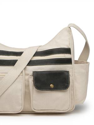  timber & thread off white cotton multipocket sling bag 8