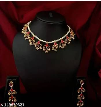 Indian bollywood gold plated kundan choker bridal necklace earrings jewelry set 3