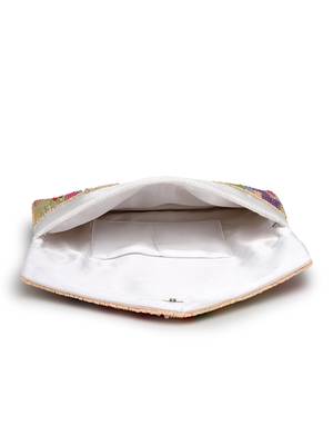  mod off white embellished satin sling bag 7