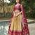 Peach Color Zari Weaving Work Kanchipuram Silk  Pattu Lehenga Choli With Unstitched Blouse