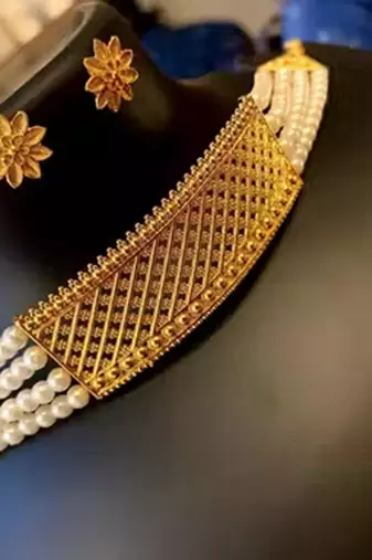 Indian bollywood gold plated kundan choker bridal necklace earrings jewelry set