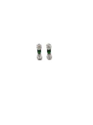 Exquisite green flower motif cz sleek necklace set 3