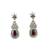 Red ad-cz tear drop statement necklace set