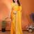  yellow elegant embellished jimmy saree with frendi diamond border & blouse piece