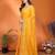  yellow elegant embellished jimmy saree with frendi diamond border & blouse piece