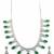 Green ad-cz tear drop statement necklace set