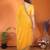  yellow elegant embellished jimmy saree with frendi diamond border & blouse piece