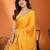  yellow elegant embellished jimmy saree with frendi diamond border & blouse piece