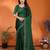 green elegant embellished jimmy saree with frendi diamond border & blouse piece