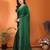 green elegant embellished jimmy saree with frendi diamond border & blouse piece